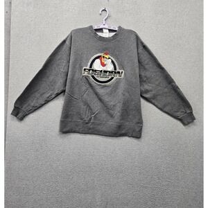 VINTAGE Warner Bros Men Sweatshirt L Gray Foghorn Leghorn Looney Tunes Fleece